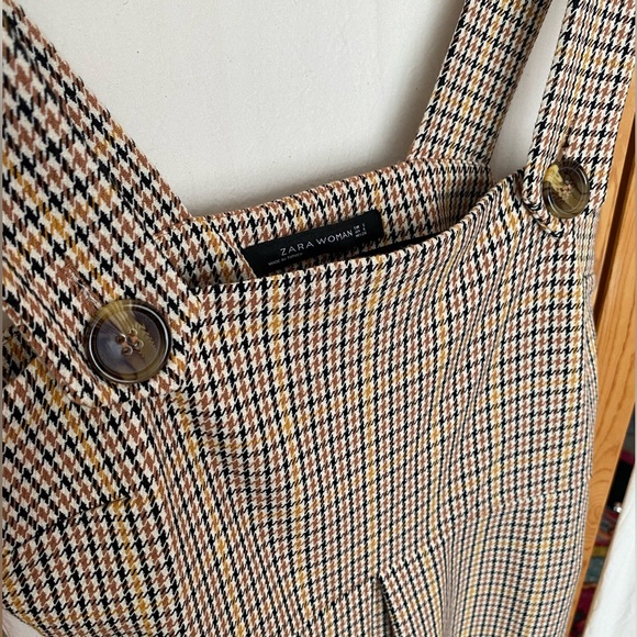 Zara Woman houndstooth overall mini dress - Picture 1 of 9